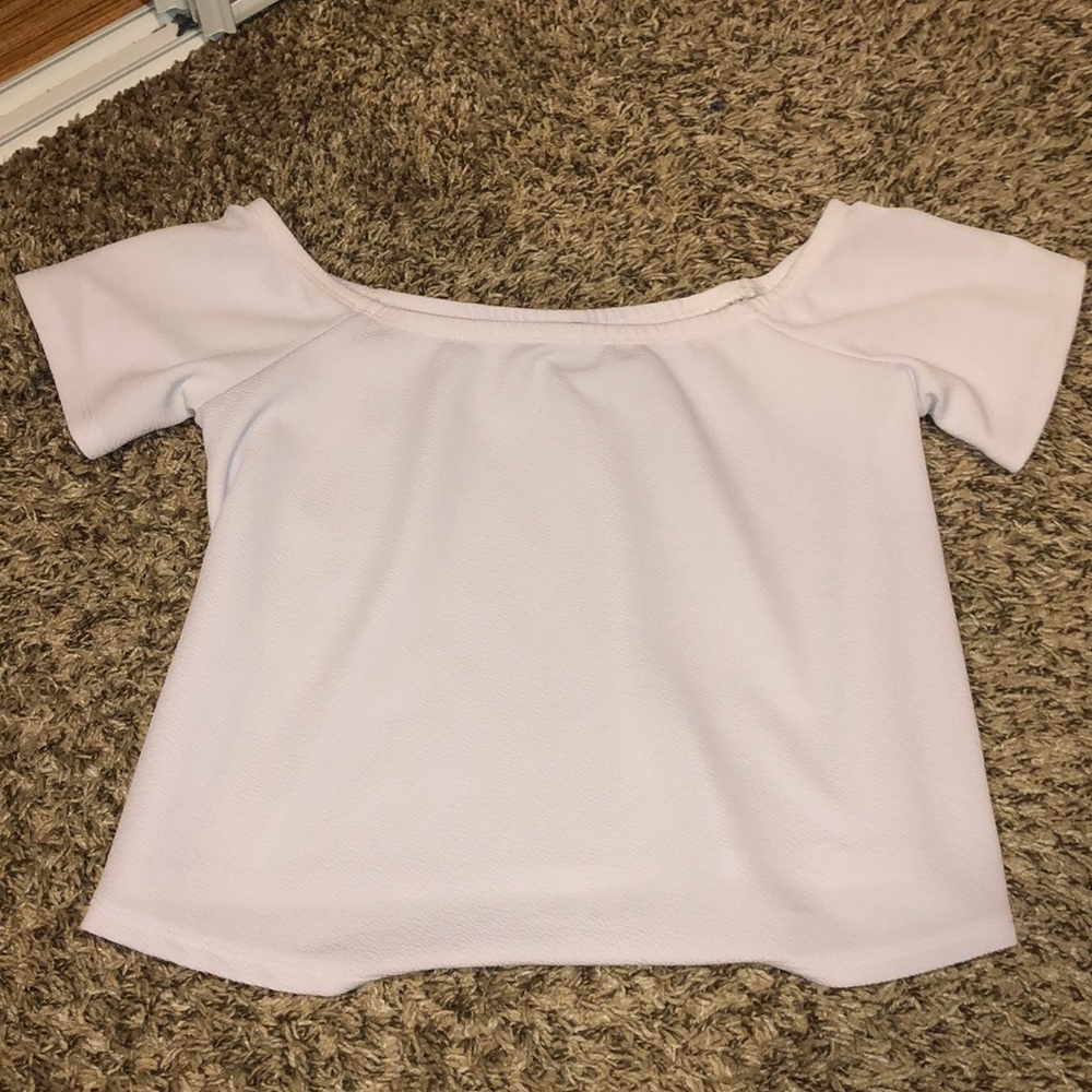 Off the shoulder white top